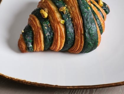 Croissant on a white plate