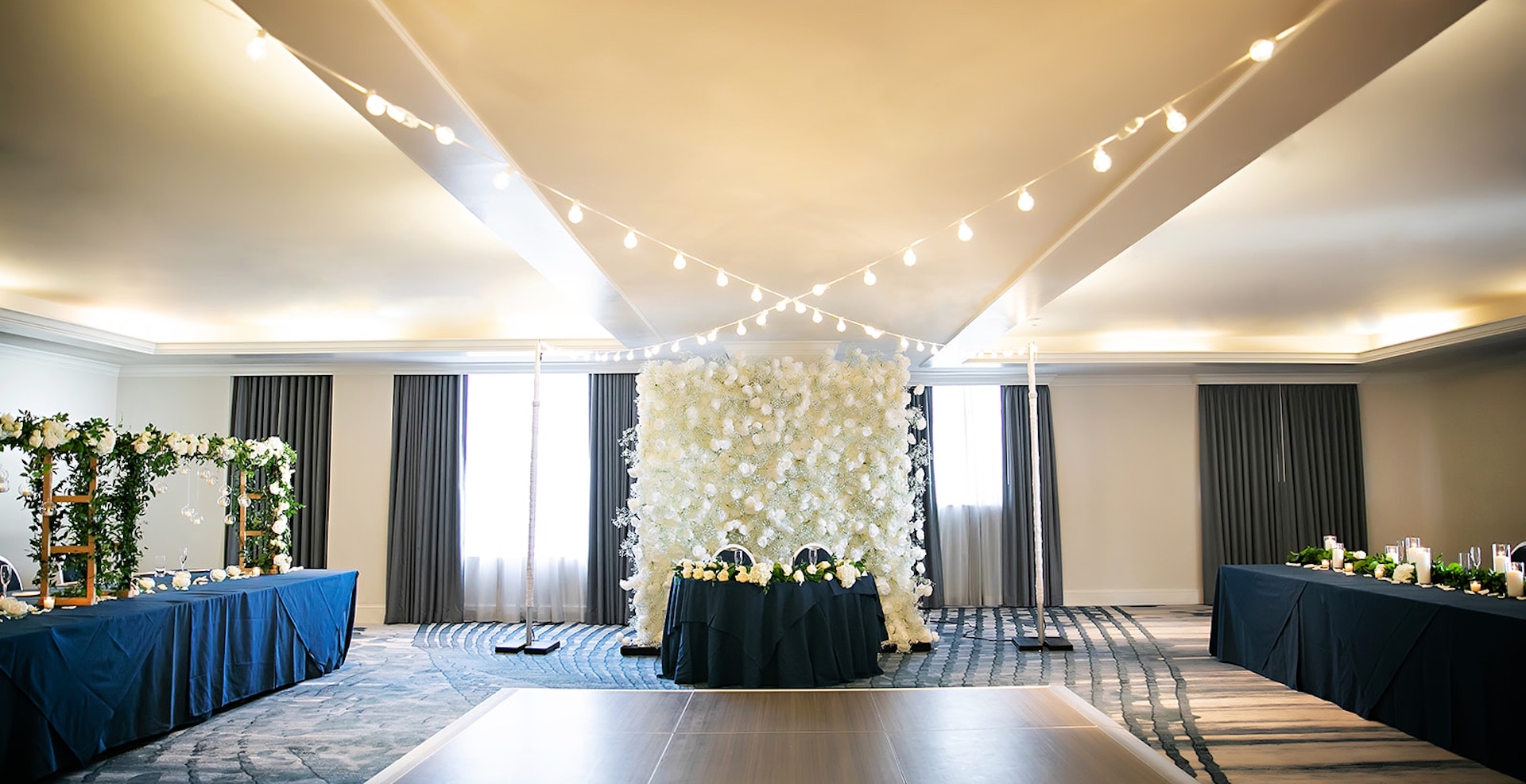 dance floor in the middle of a wedding reception