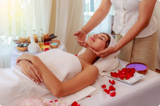 woman getting a facial