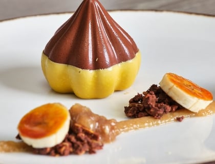 Chocolate dessert on a plate
