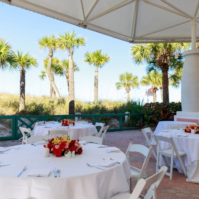 View of event setup at the Beach Pavilion