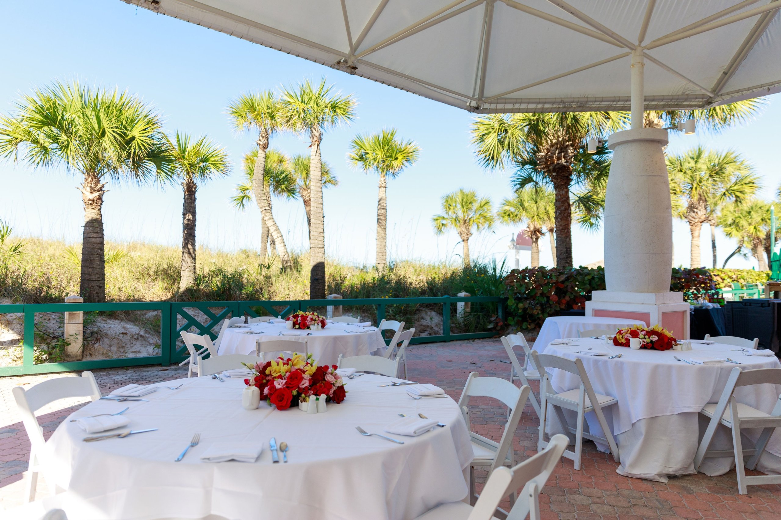 View of event setup at the Beach Pavilion